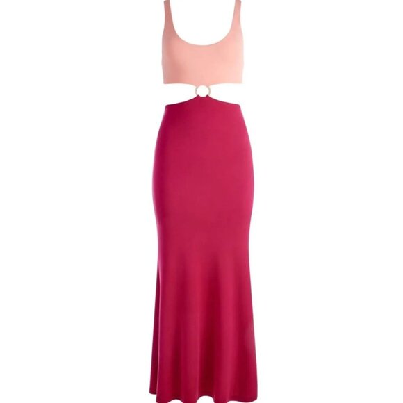 Alice + Olivia Arizona O-Ring Maxi Dress Pink Cutout Size 10 - Picture 7 of 16